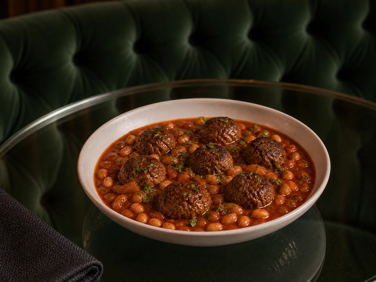 Meatball Skillet with Baked Beans