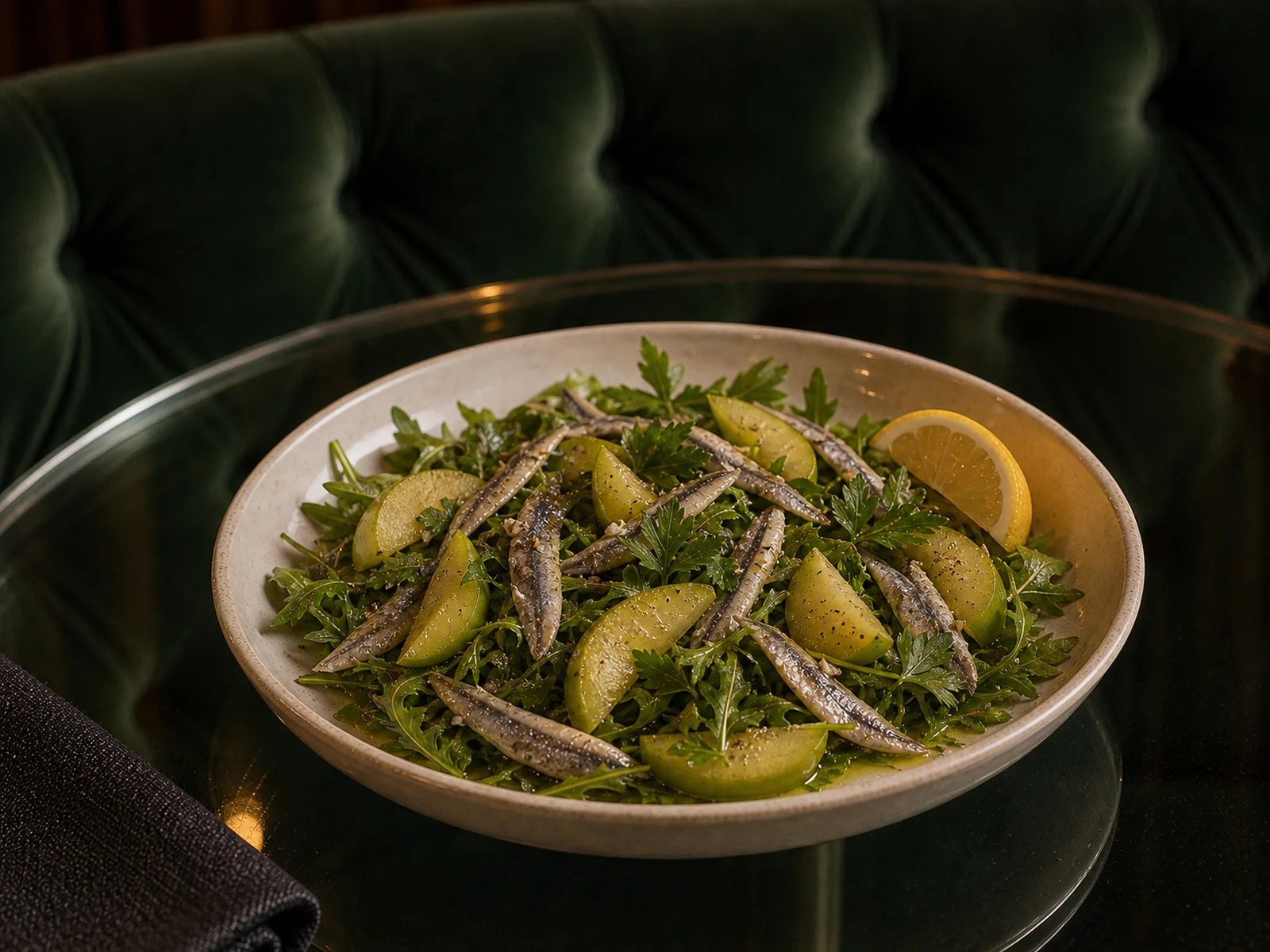 Sardellensalat mit grünen Pflaumen
