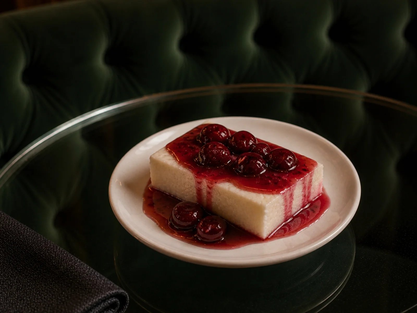 Semolina Dessert with Cherries
