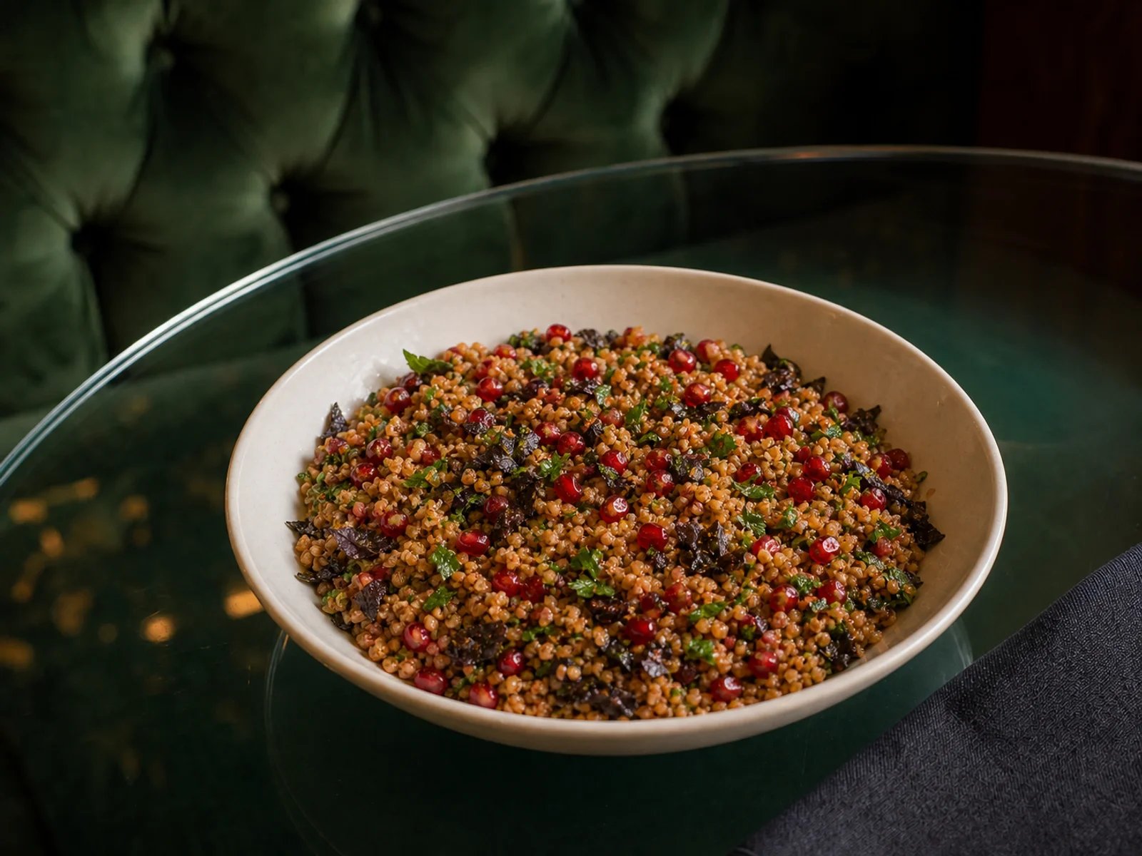 Bulgur Salad with Pomegranate and Basil