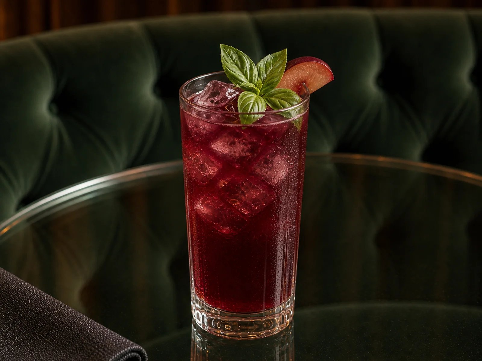 Plum Sherbet with Basil