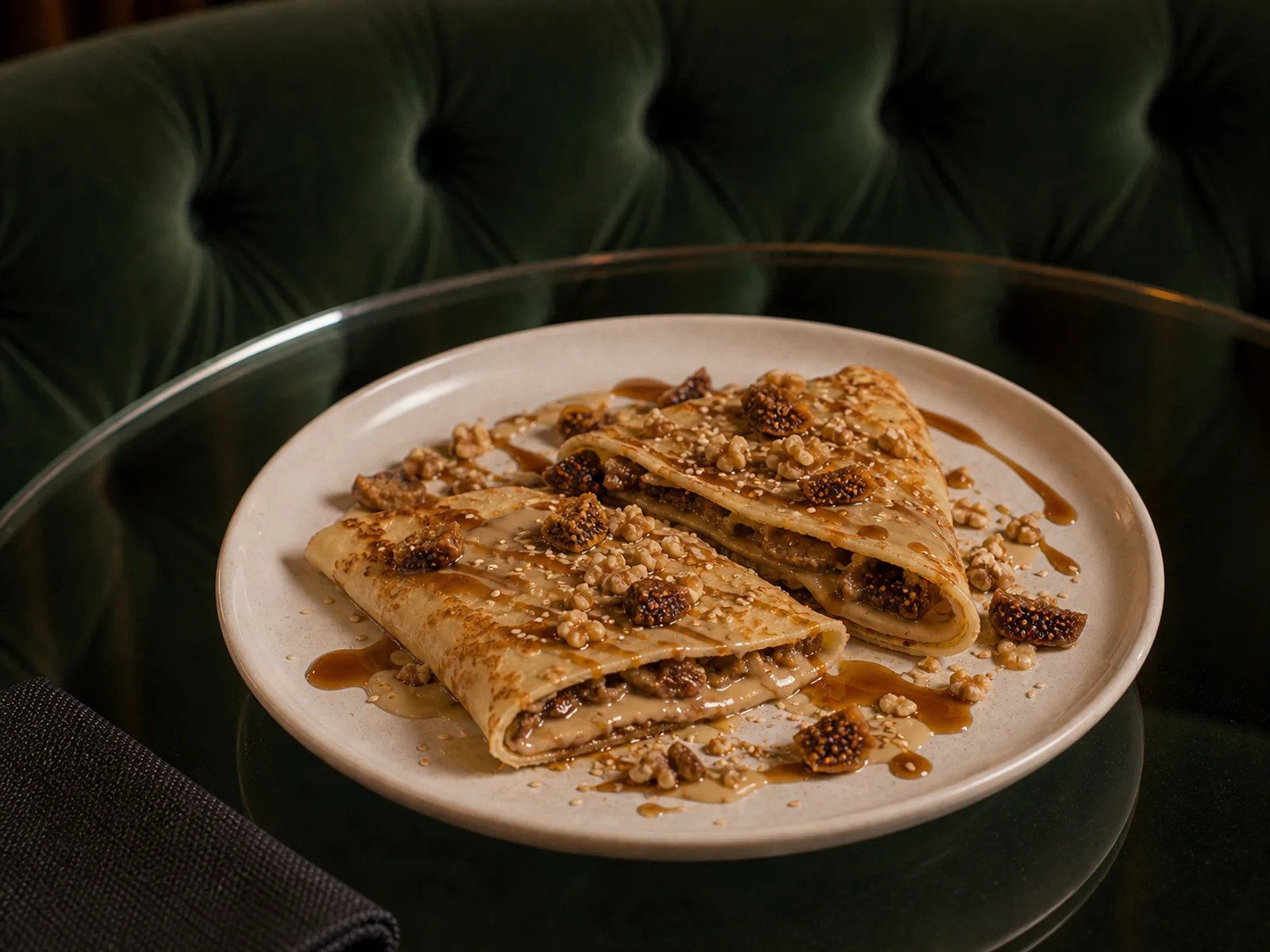 Denizli Crepes with Tahini and Figs