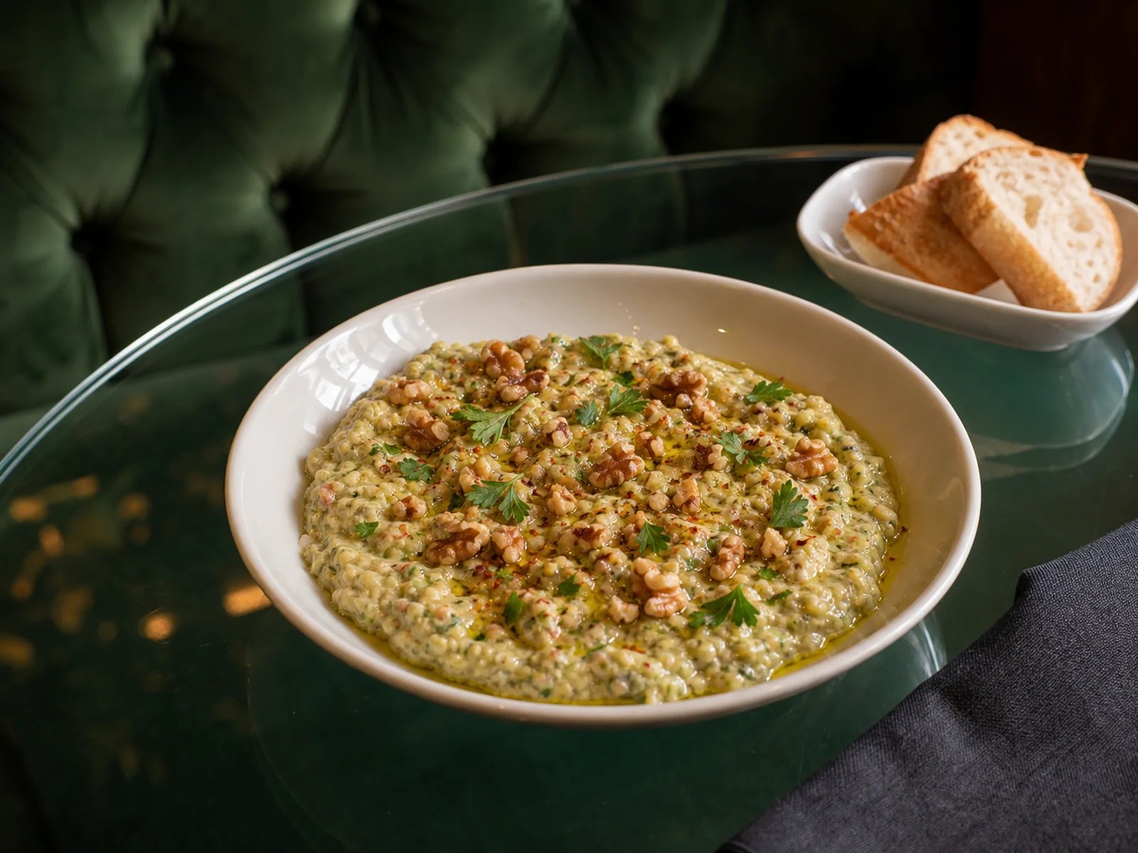 Zucchinidip mit Walnuss und Knoblauch
