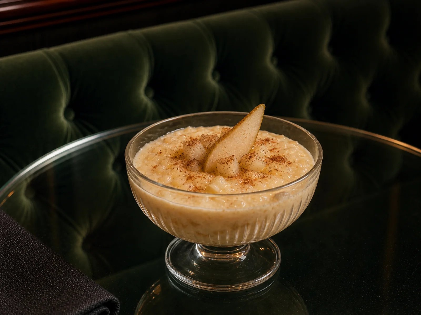 Grießdessert mit Birne