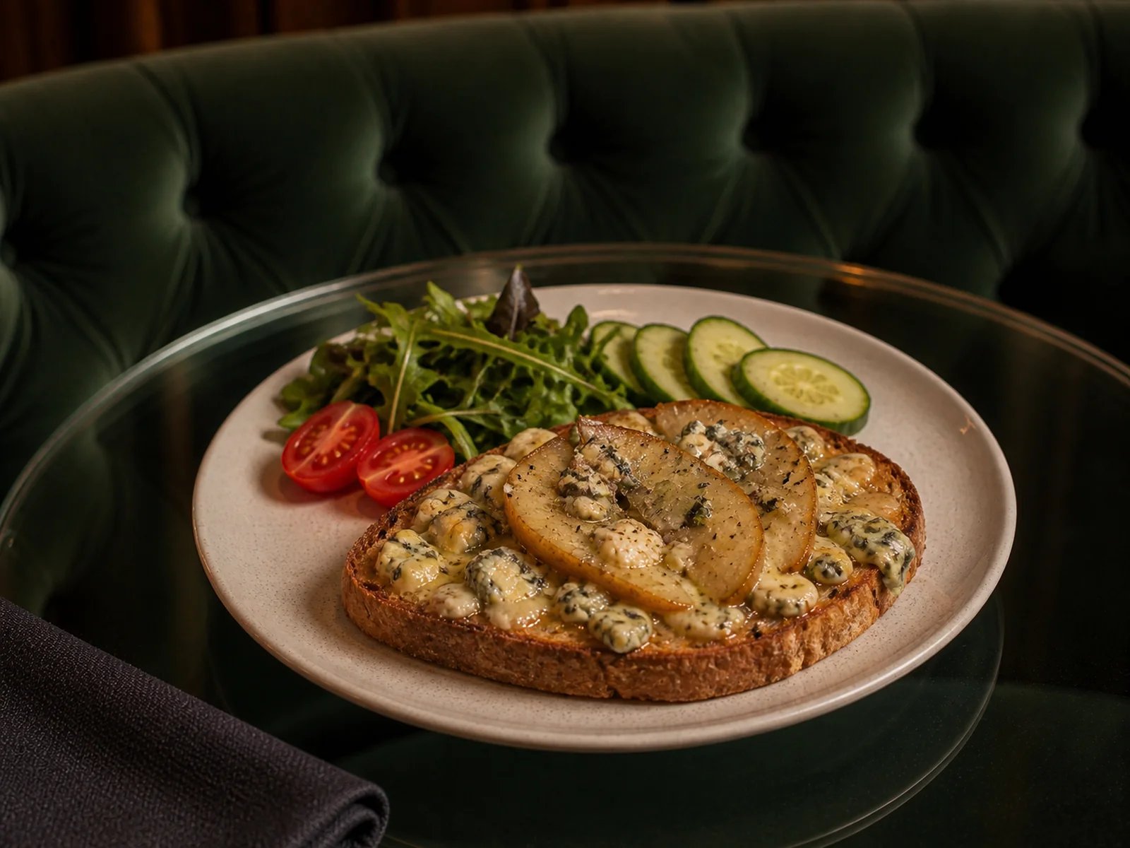 British Toast with Stilton and Pear