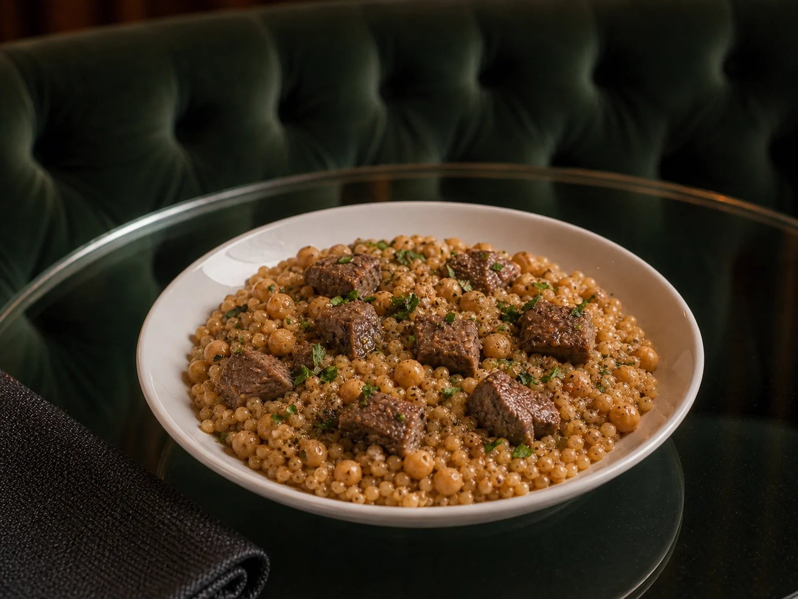 Couscous-Pfanne mit Fleisch und Kichererbsen