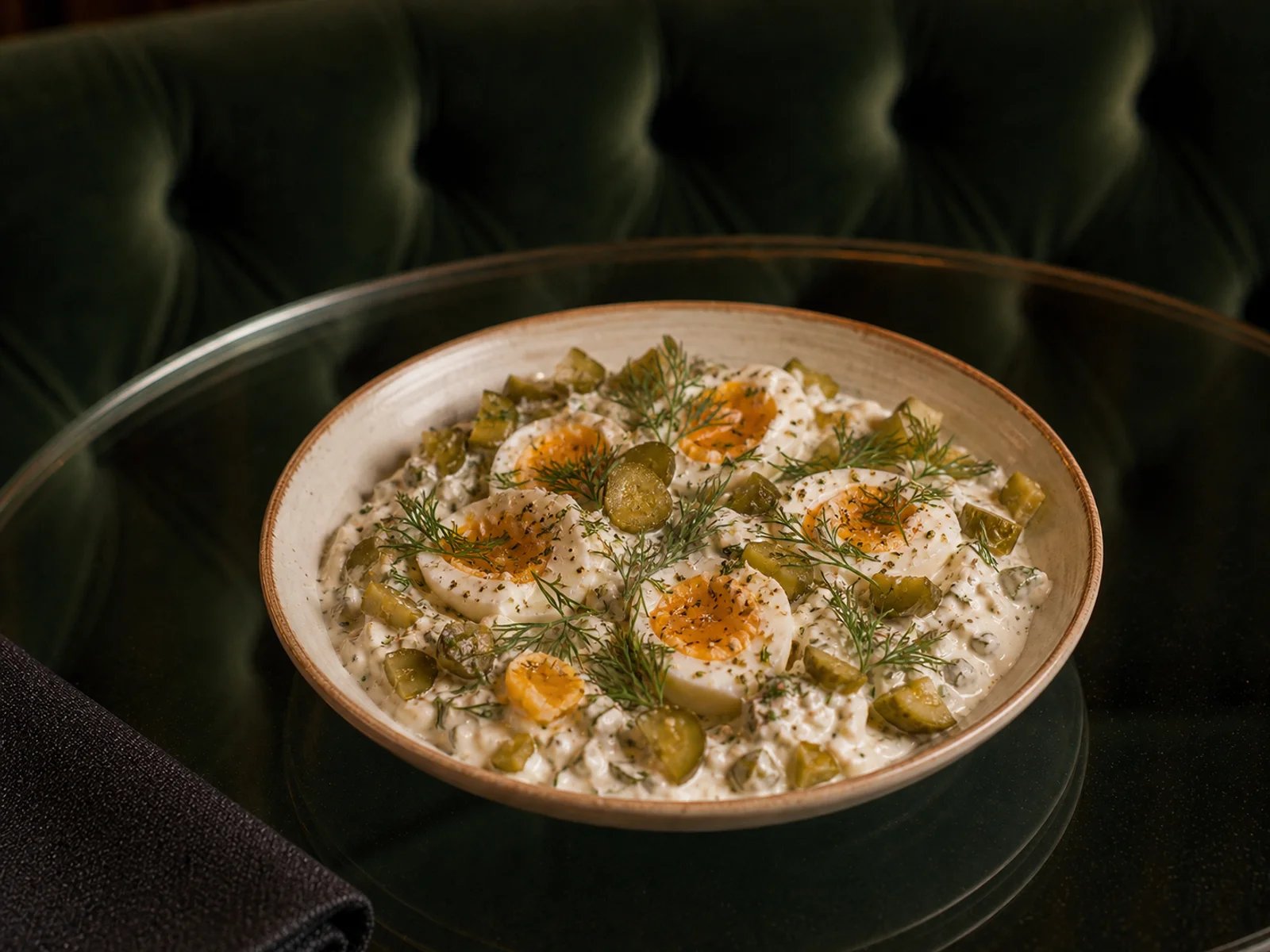 Eiersalat mit Cornichons