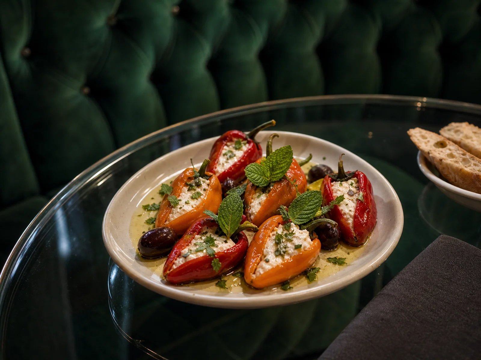 Mini Peppers Stuffed with Labneh