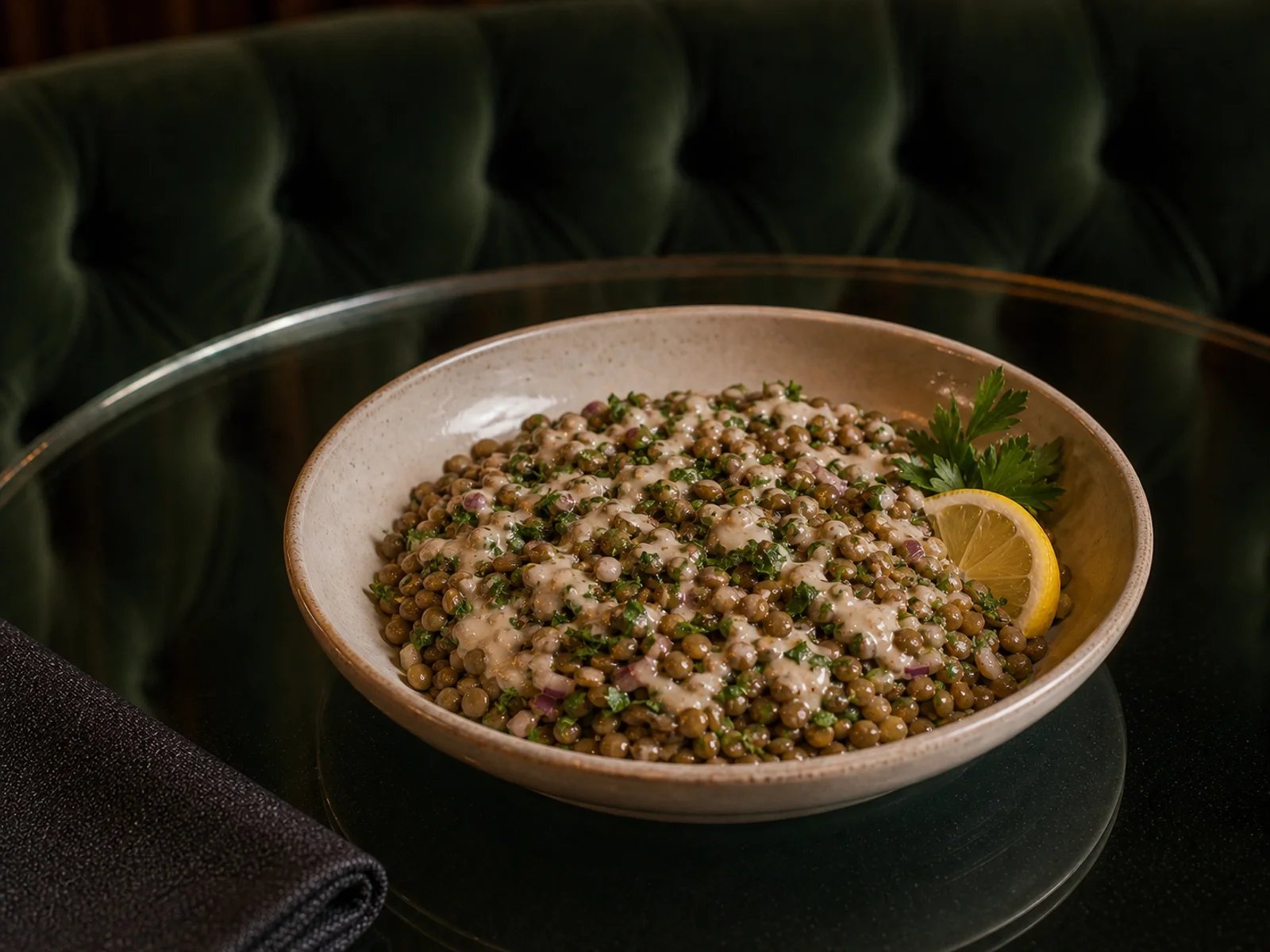 Konya Green Lentil Salad with Tahini