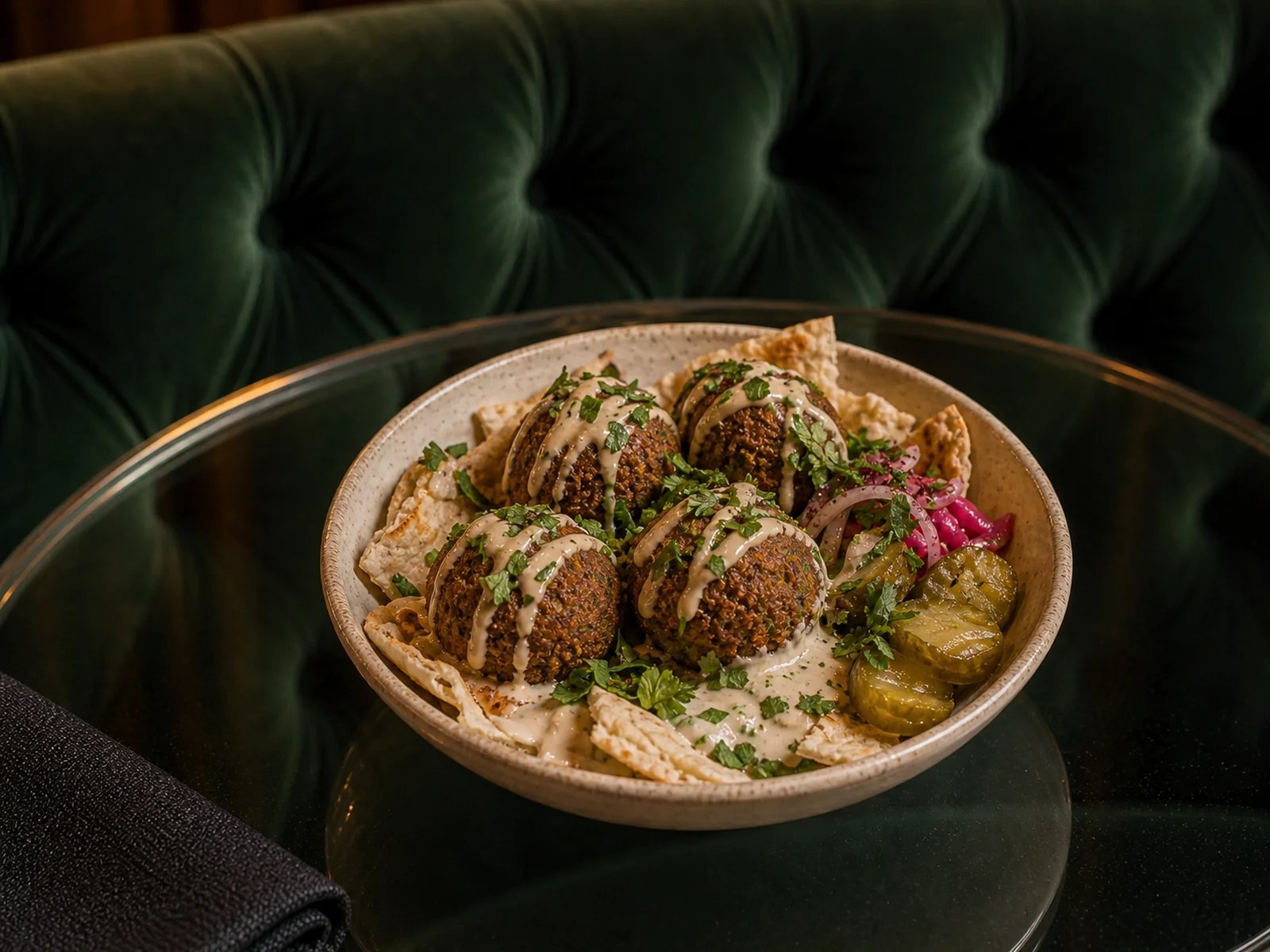Tahini Falafel Pita Bowl