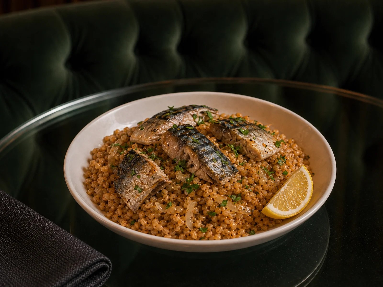 Bulgur Pilaf with Mackerel