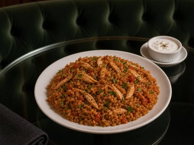 Domatesli Tavuklu Firik Pilavı