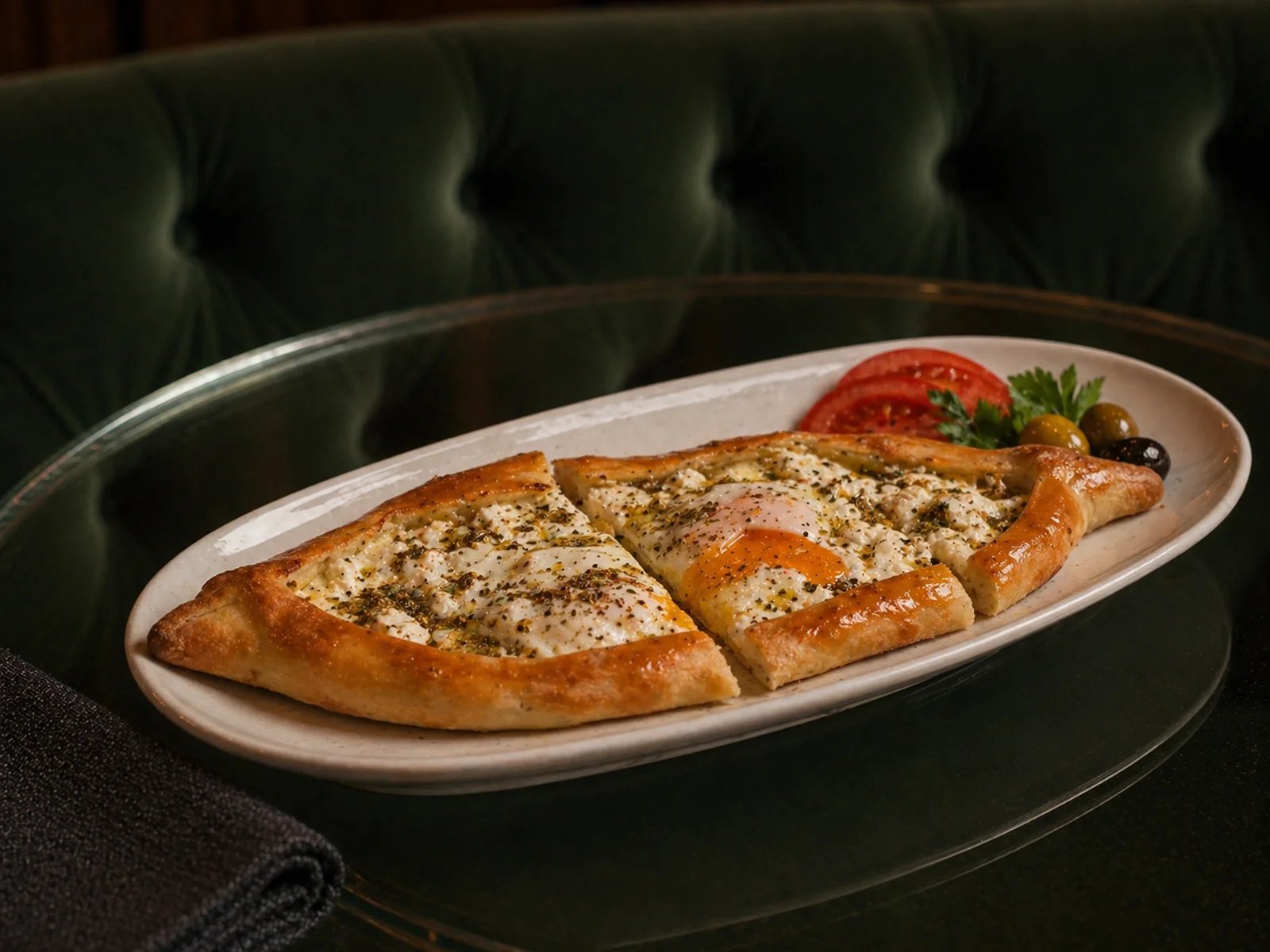 Egg Pide with Lor and Wild Thyme