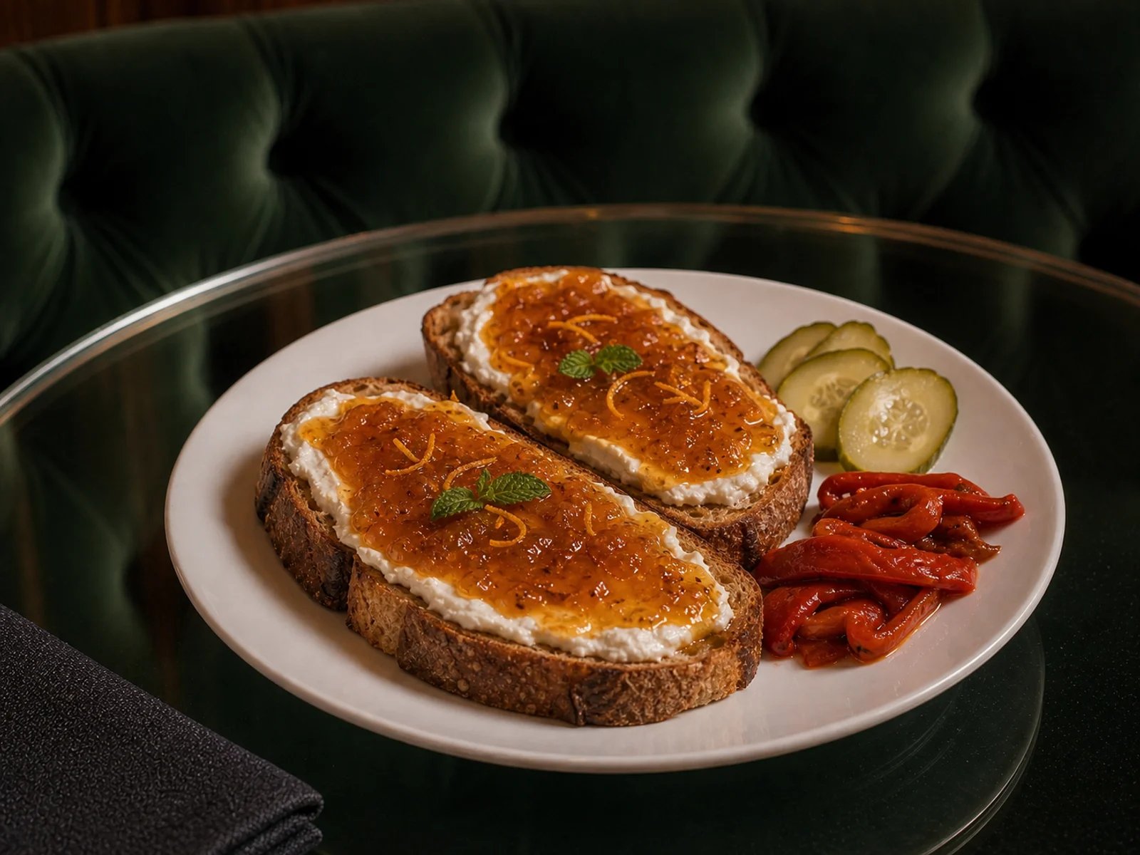 Toast with Bitter Orange Jam and Labneh