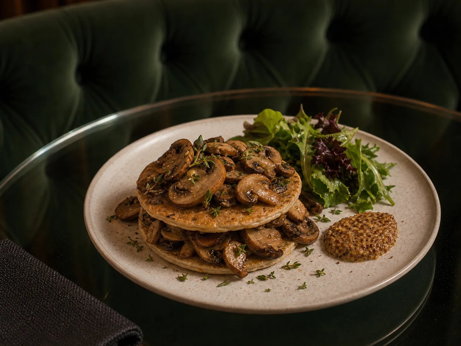 British Oatcake Mushroom Stack