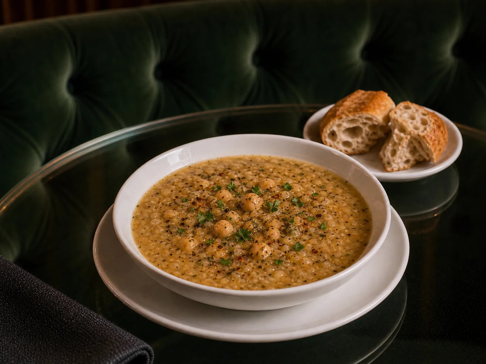 Corn Grit and Chickpea Soup
