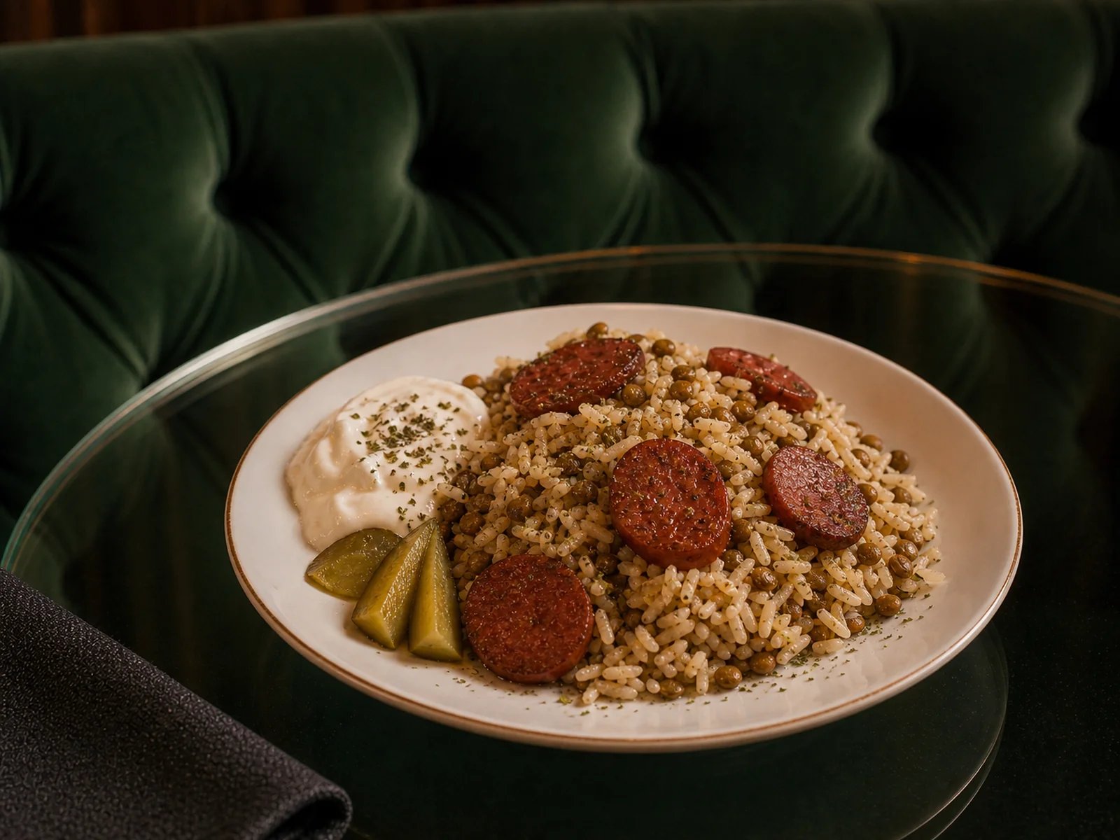 Lentil Pilaf with Sausage