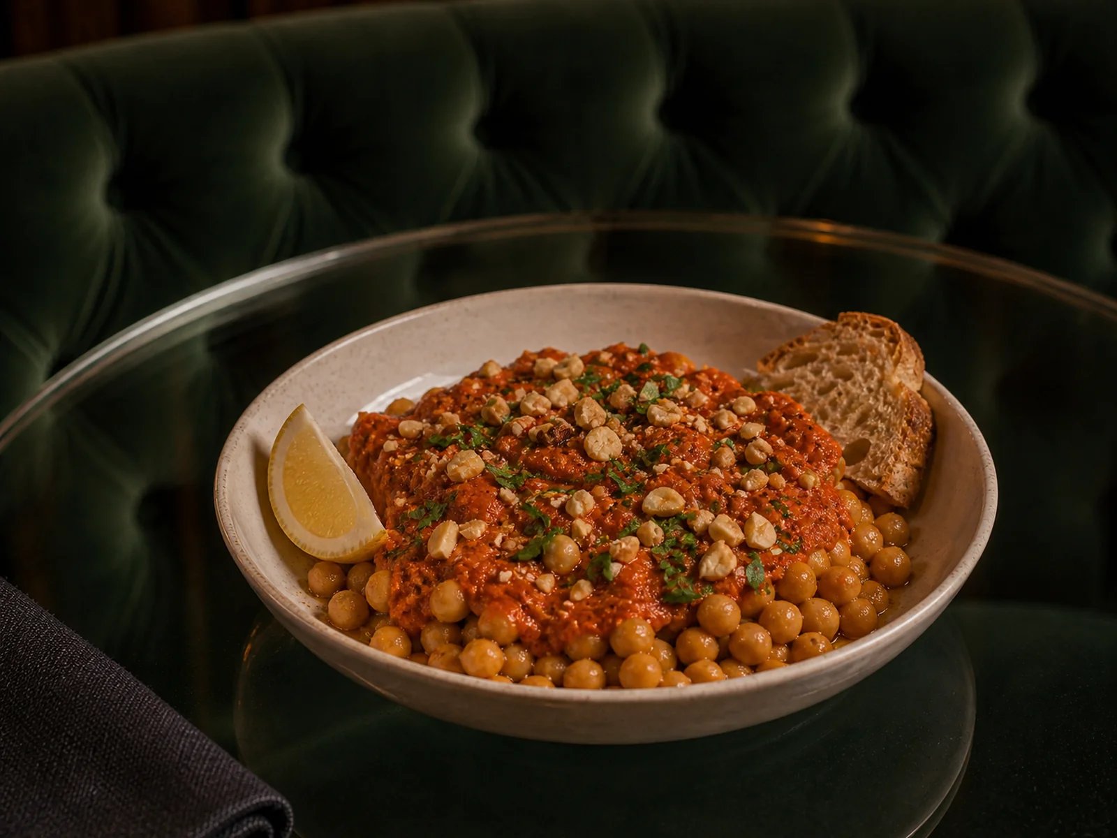 Spanish Chickpea Bowl with Romesco