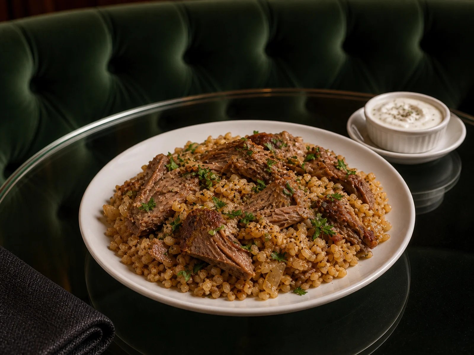 Goose and Bulgur Saute with Butter