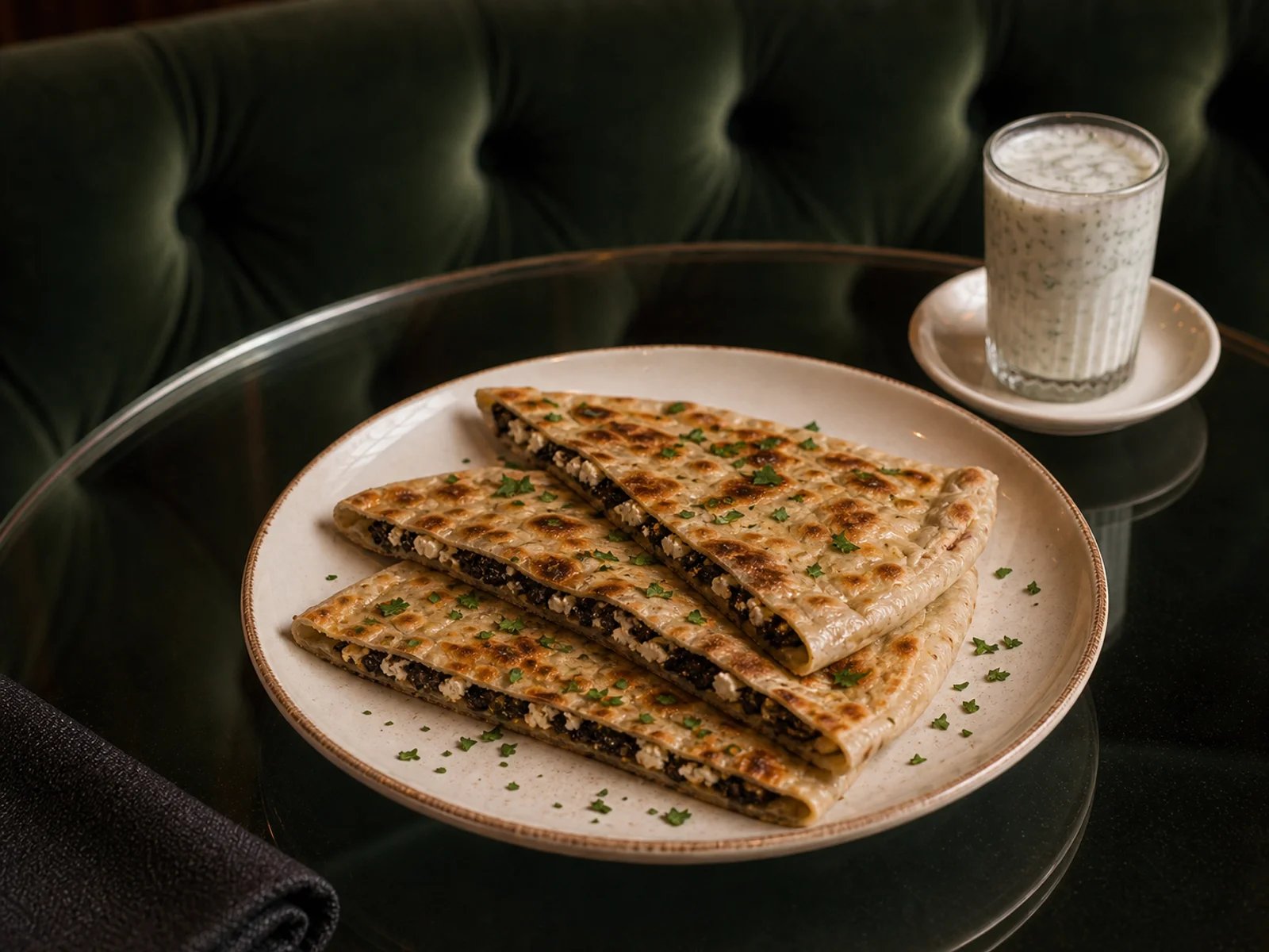 Layered Flatbread with Olive Paste and Lor