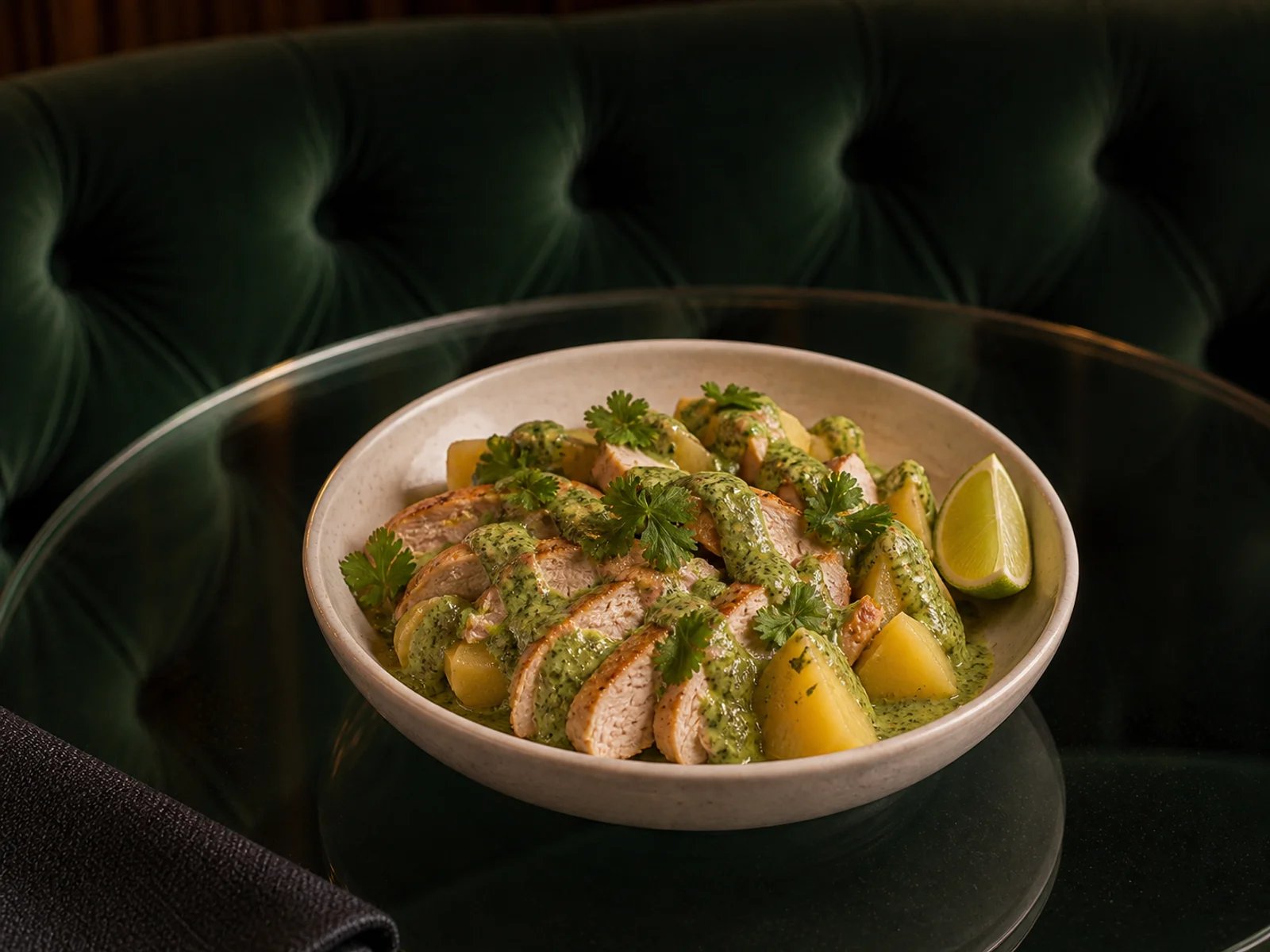 Chicken and Potato Bowl with Aji Verde