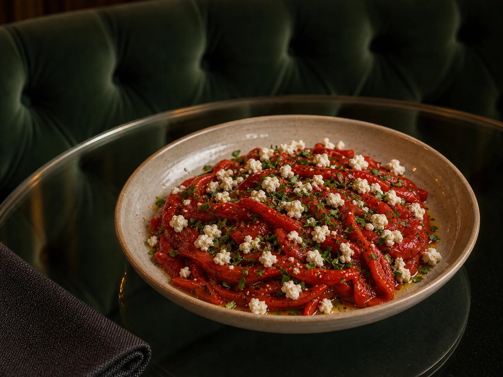Roasted Pepper Salad with Cheese