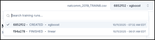 Model Selection Interface