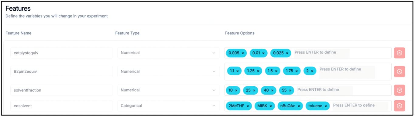 Parameter Space Definition Interface