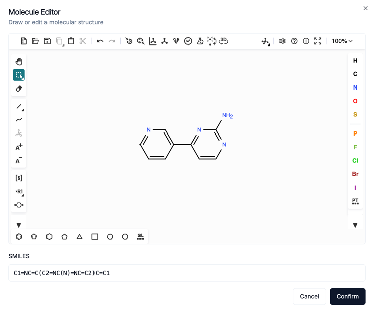 Structure editor for drawing molecules