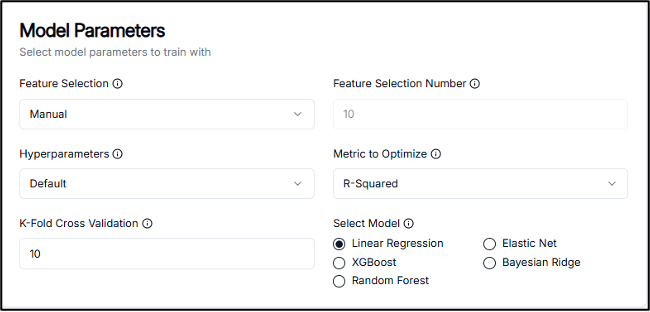 Model Training Interface