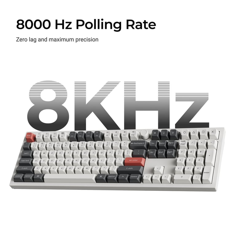 Keychron Q6 Ultra 8K (Q6U-M4) ZMK 108鍵 全鋁殼三模無線機械鍵盤(碳黑-Gateron Jupiter 香蕉軸)