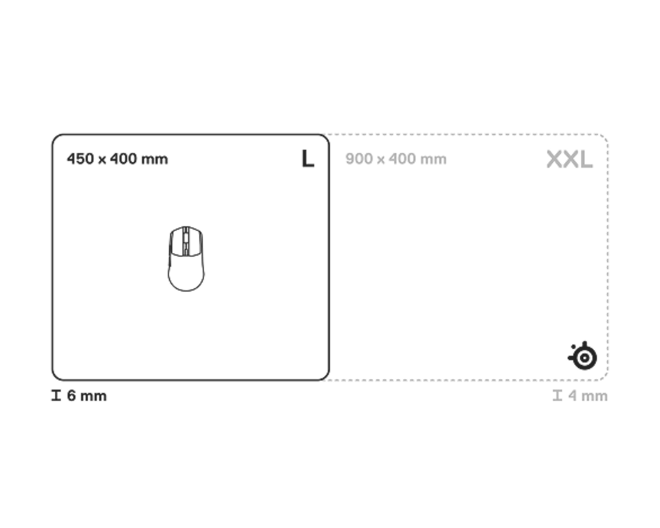 SteelSeries QcK Heavy 布質加厚滑鼠墊(67503)(L-白色)