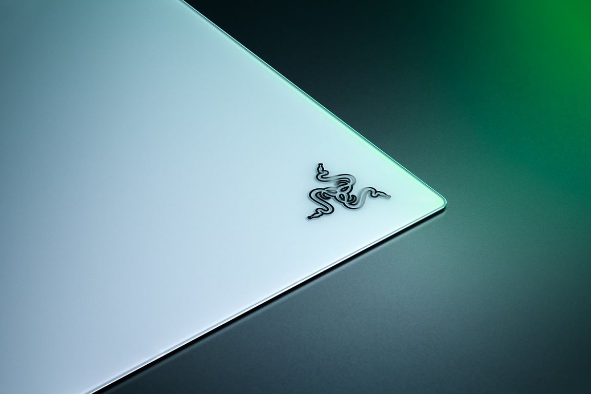 Razer Atlas Pro 超薄鋼化玻璃滑鼠墊(白色)