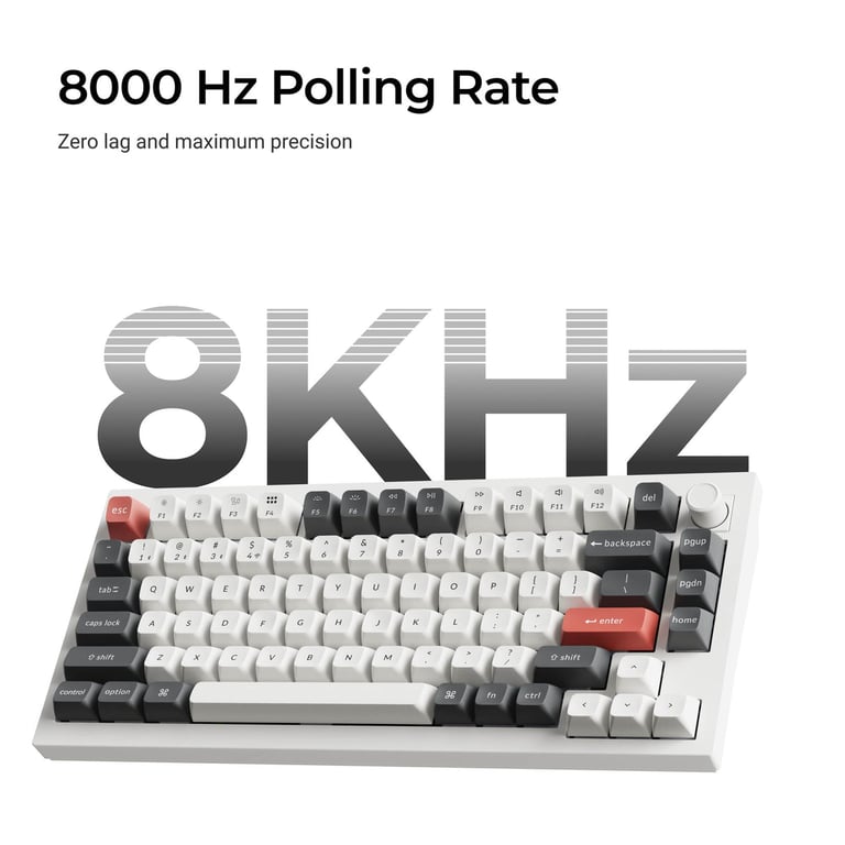 Keychron Q1 Ultra 8K (Q1U-P4) ZMK 75% 全鋁殼三模無線機械鍵盤(貝殼白-Gateron Jupiter 香蕉軸)