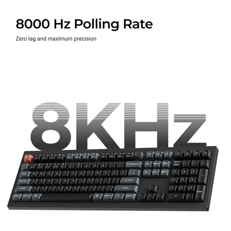 Keychron V6 Ultra 8K (V6U-D4) ZMK 108鍵 三模無線機械鍵盤(碳黑-Gateron Jupiter 香蕉軸)