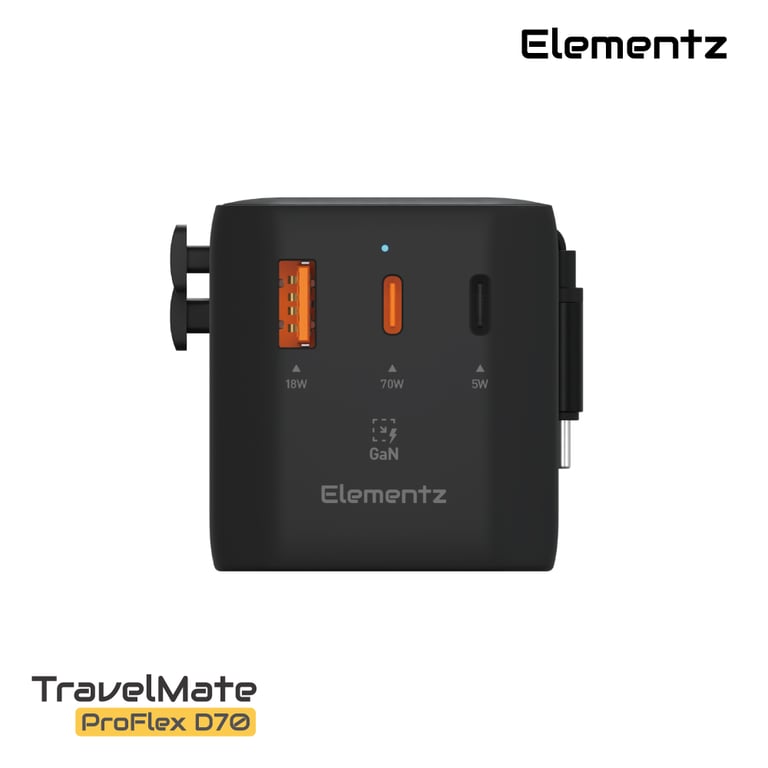 Elementz TravelMate ProFlex 70W Travel Adapter 旅行充電器(PT-D70)