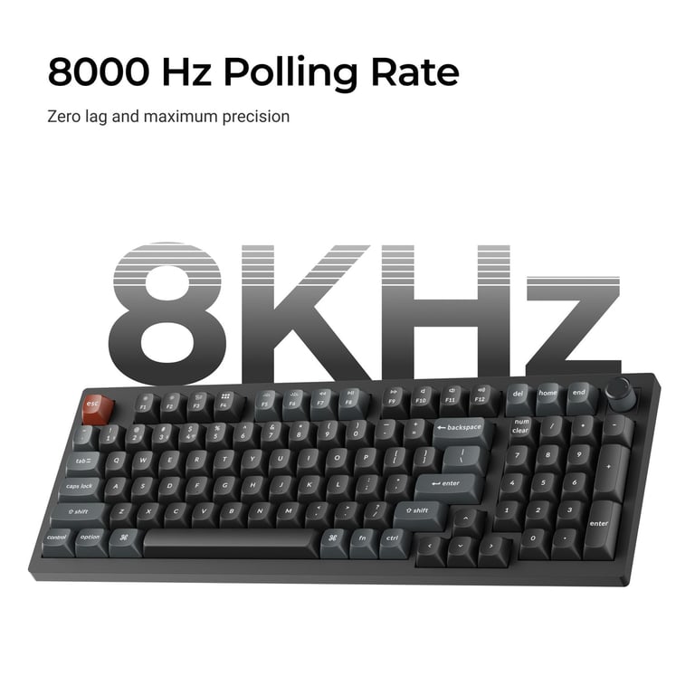 Keychron V5 Ultra 8K (V5U-D1) ZMK 96% 三模無線機械鍵盤(碳黑-Gateron Jupiter 紅軸)