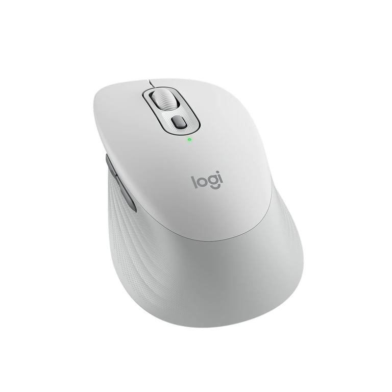 Logitech M840L 多工靜音無線滑鼠(大手版-珍珠白)