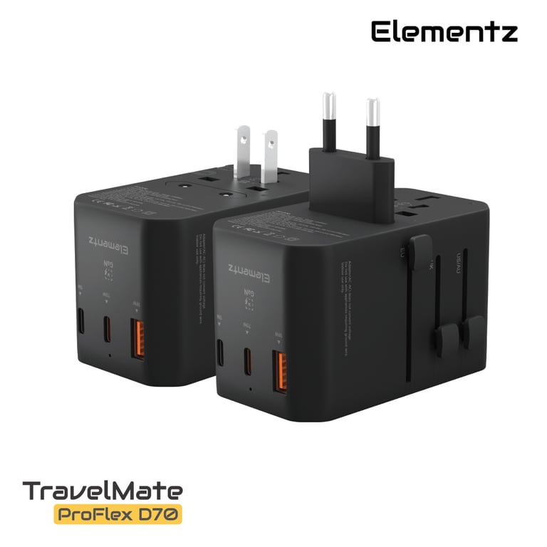 Elementz TravelMate ProFlex 70W Travel Adapter 旅行充電器(PT-D70)