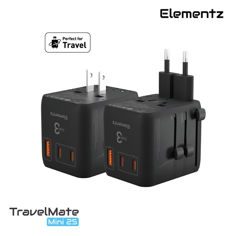 Elementz TravelMate Mini 25W Travel Adapter 旅行充電器(PT-M25)