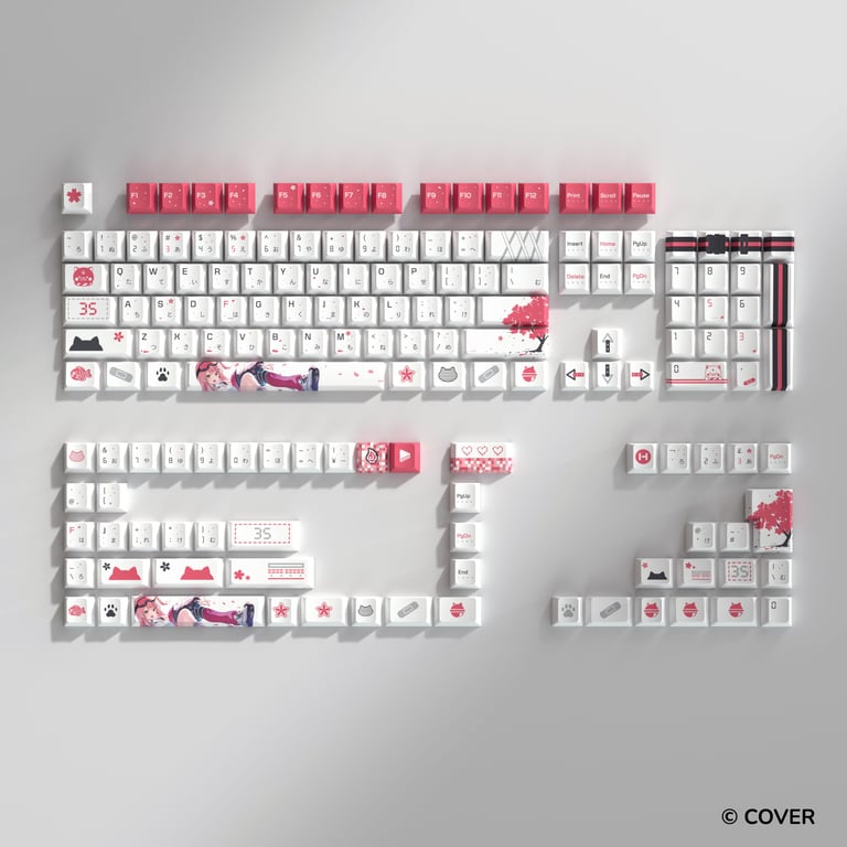 HYTE Sakura Miko 櫻巫女 鍵帽及桌墊套裝(白色)