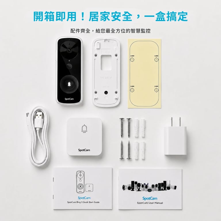 SpotCam Ring 3 全無線IP65防水智慧門鈴攝影機