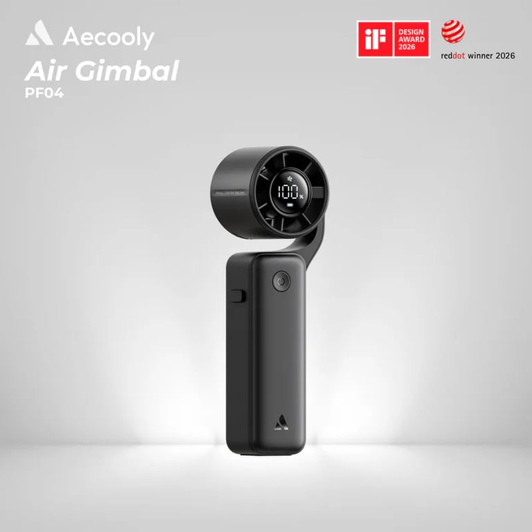 AECOOLY Air Gimbal PF04 多合一旋轉高速風扇(黑色)