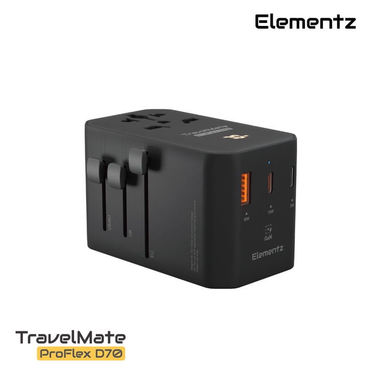 Elementz TravelMate ProFlex 70W Travel Adapter 旅行充電器(PT-D70)