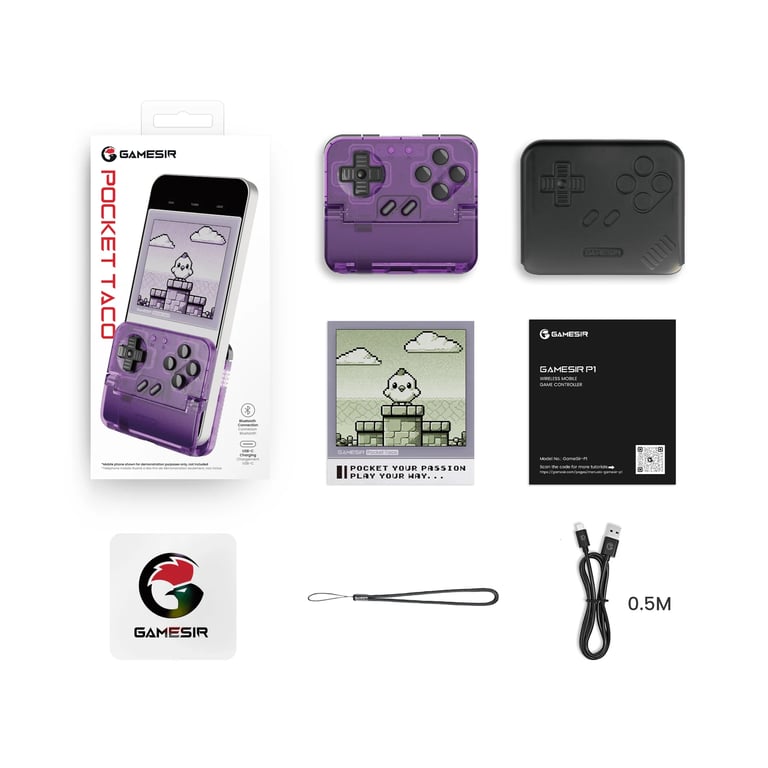GameSir Pocket Taco 藍牙無線手機控制器(透明紫)