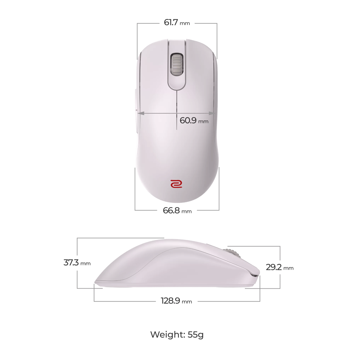 ZOWIE FK1-DW 4K 無線電競滑鼠(啞面灰白色)