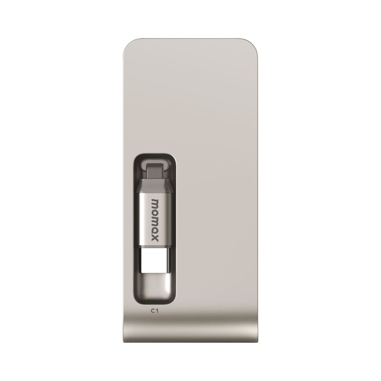 MOMAX 1-PAC Pass Mini+ 10000mAh 2合1內建伸縮充電線移動電源(IP171)(鈦色)