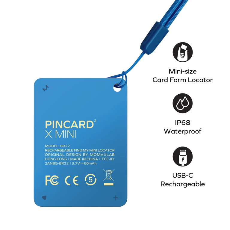 MOMAX PinCard² X Mini 可充電迷你全球定位器(BR22)(白色)
