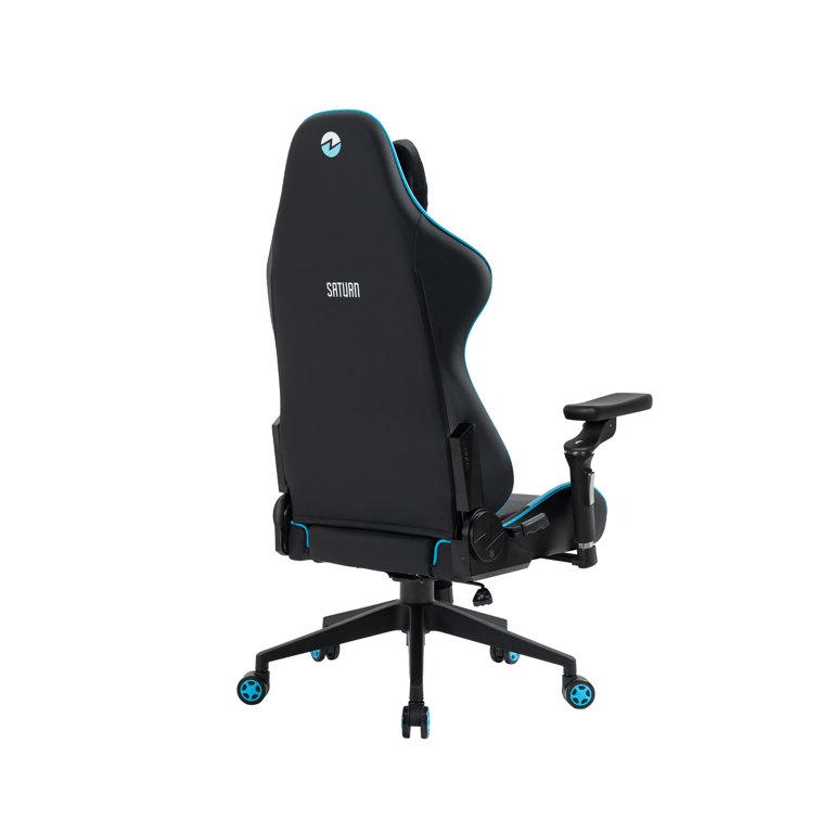 C255B Zenox Saturn MK-2 人體工學高背電競椅(5D 扶手)(Leather/Sky Blue)