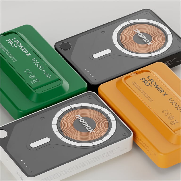 MOMAX 1-Power X Pro+ 10000mAh 磁吸無線充帶線行動電源連支架(IP132)(黑色)